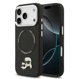 Apple iPhone 17 Pro Max Kılıf Karl Lagerfeld Orjinal Lisanslı M-safe Şarj Özellikli Metal Kamera ve Buton Tasarımlı K&C PU Deri Kapak