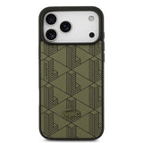 Apple iPhone 17 Pro Max Kılıf Lacoste Orjinal Lisanslı M-safe Şarj Özellikli PU Deri Tasarımlı Kartlıklı Karışık Monogram Desenli Kapak