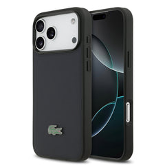 Apple iPhone 17 Pro Max Kılıf Lacoste Orjinal Lisanslı M-safe Şarj Özellikli PU Pike Desenli Metal Logolu Kapak