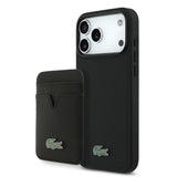 Apple iPhone 17 Pro Max Kılıf Lacoste Orjinal Lisanslı M-safe Şarj Özellikli PU Pike Desenli Metal Logolu Kartlıklı Kapak