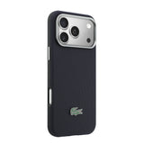 Apple iPhone 17 Pro Max Kılıf Lacoste Orjinal Lisanslı M-Safe Şarj Özellikli PVC Yarı Pike Desenli Arka Yüzey İkonik Timsah Dokuma Logolu Kapak