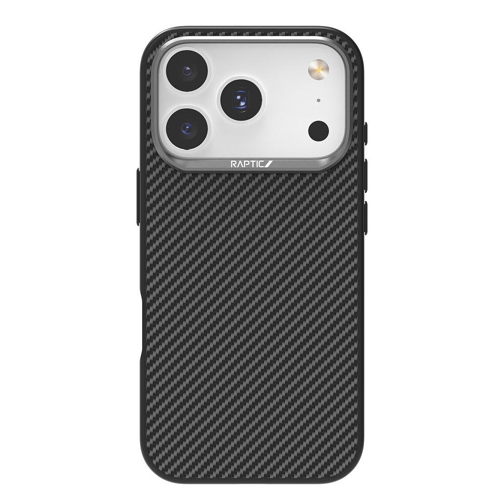 Apple iPhone 17 Pro Max Kılıf M-safe Şarj Özellikli 600D Metal Kamera Çerçeveli Raptic Aramid Fiber Serisi Kapak
