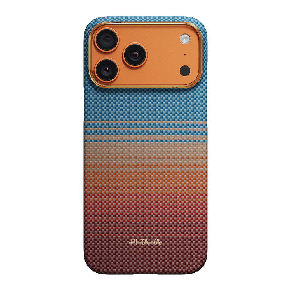 Apple iPhone 17 Pro Max Kılıf M-safe Şarj Özellikli Aramid Fiber Pitaka Sunset 2.0 California Dream Serisi Kapak