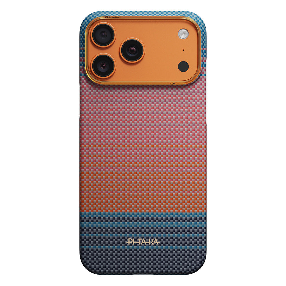 Apple iPhone 17 Pro Max Kılıf M-safe Şarj Özellikli Aramid Fiber Pitaka Sunset 2.0 California Dream Serisi Kapak