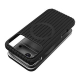 Apple iPhone 17 Pro Max Kılıf M-Safe Şarj Özellikli Çizgi Desenli Kumaş Dokulu Zore Paris Lorin Kapak