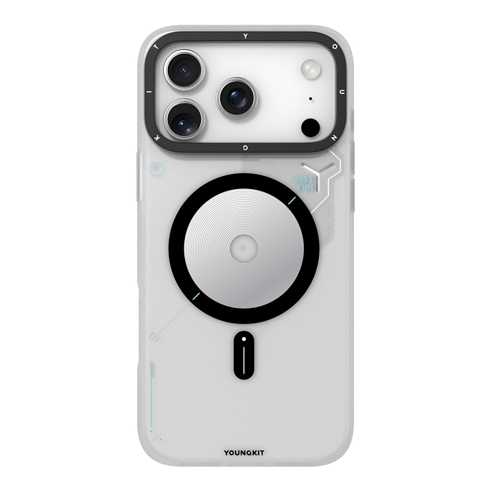 Apple iPhone 17 Pro Max Kılıf M-safe Şarj Özellikli Disk Desenli Youngkit Disc Battle Kapak