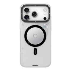 Apple iPhone 17 Pro Max Kılıf M-safe Şarj Özellikli Disk Desenli Youngkit Disc Battle Kapak