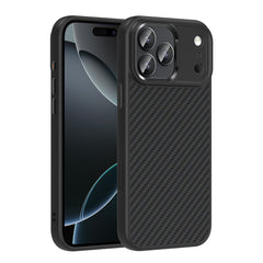 Apple iPhone 17 Pro Max Kılıf M-Safe Şarj Özellikli Karbon Fiber Görünümlü Zore Truva Silikon Kapak