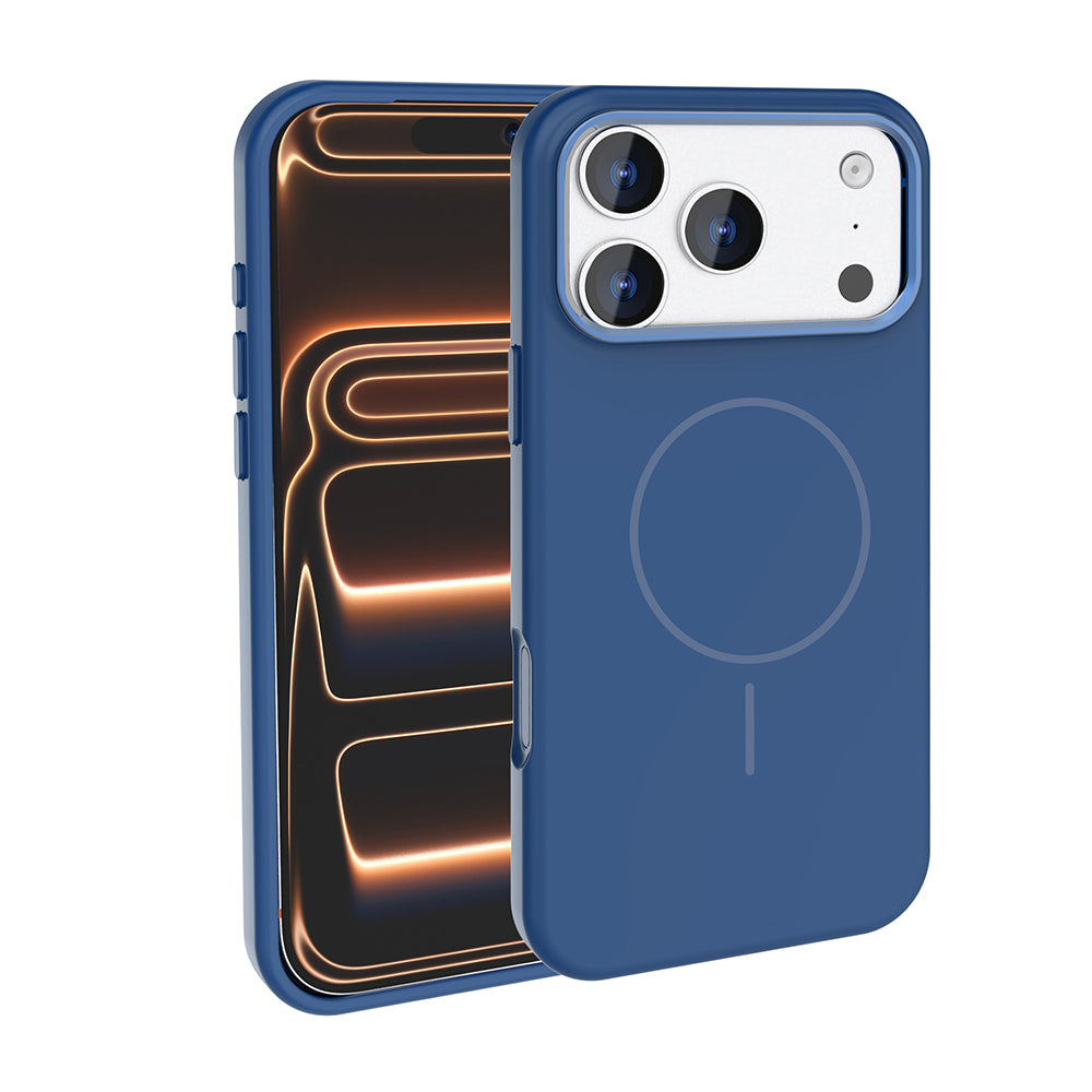 Apple iPhone 17 Pro Max Kılıf M-Safe Şarj Özellikli Metal Kamera Çerçeveli Zore Edi Silikon Kapak
