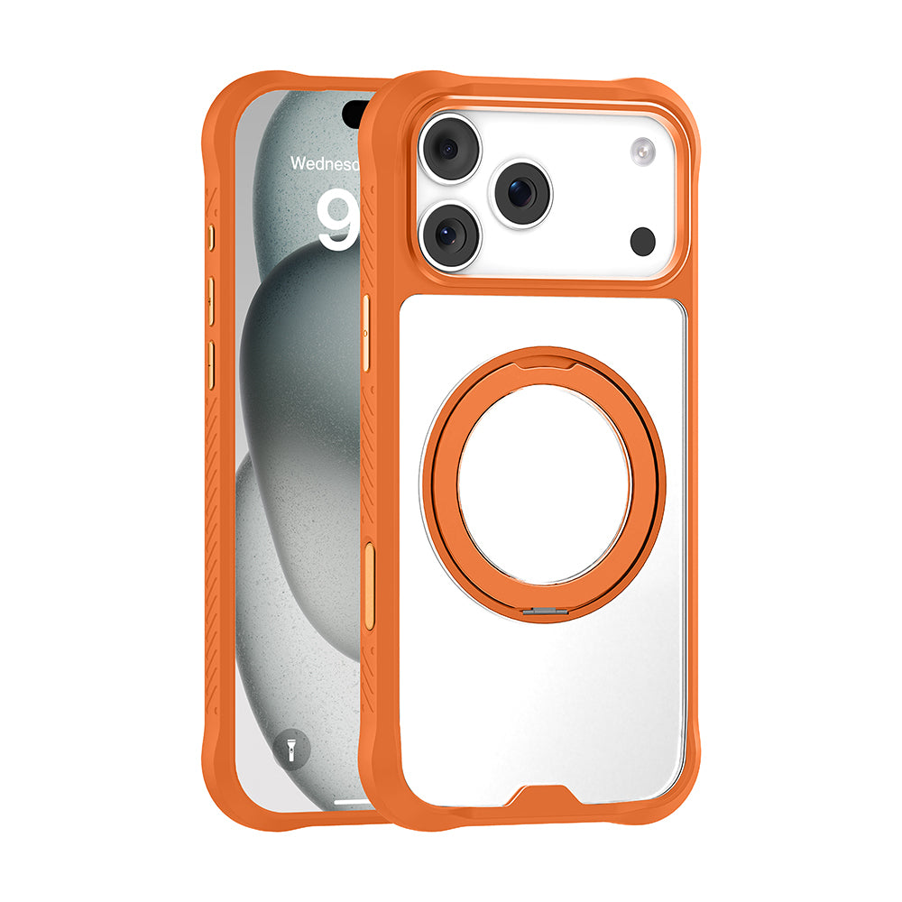 Apple iPhone 17 Pro Max Kılıf M-safe Şarj Özellikli Parmak Ring Standlı Airbag Tasarımlı Mutural Obsidian Serisi Kapak