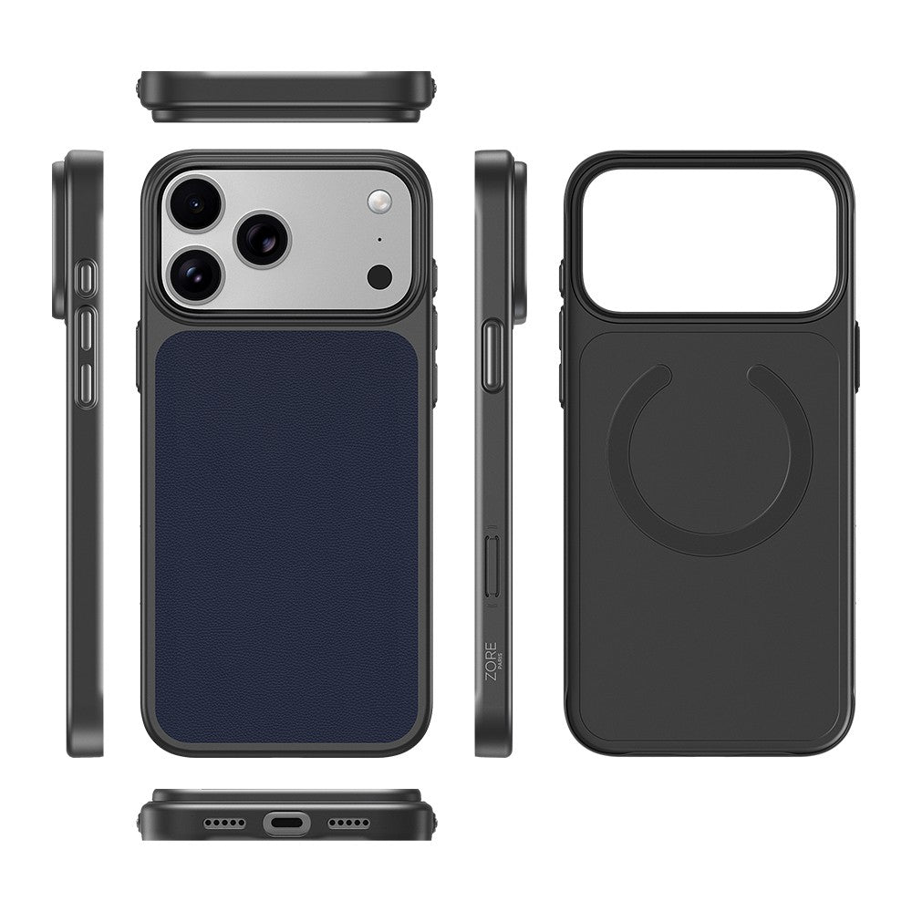 Apple iPhone 17 Pro Max Kılıf M-Safe Şarj Özellikli PU Zore Paris Trexo Sert PC Kapak