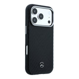 Apple iPhone 17 Pro Max Kılıf Mercedes Benz Orjinal Lisanslı M-safe Şarj Özellikli 3D Metal Logolu Wrap Wood Deri Kapak