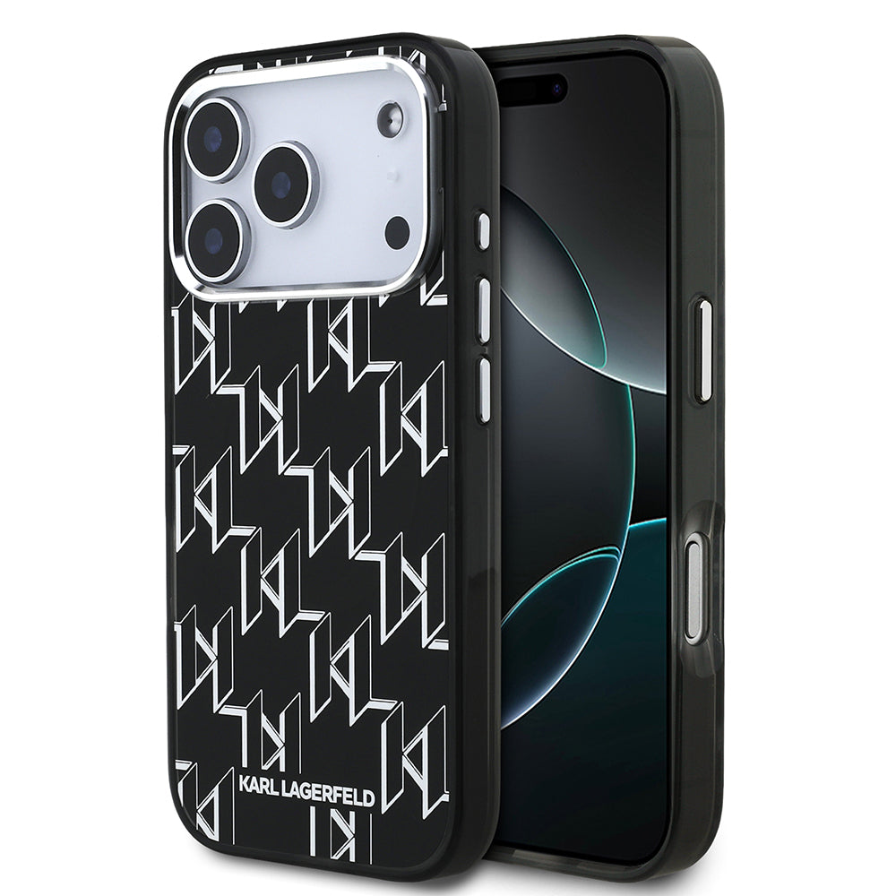 Apple iPhone 17 Pro Max Kılıf Orjinal Lisanslı M-safe Şarj Özellikli Karl Lagerfeld IML Baskılı Monogram Dizayn Kapak