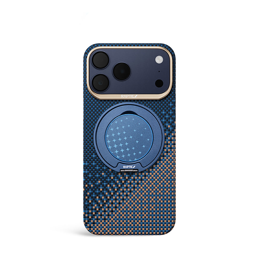 Apple iPhone 17 Pro Max Kılıf Raptic 2in1 Bundle Kit Aramid Skin Serenity Serisi Stand ve Kapak
