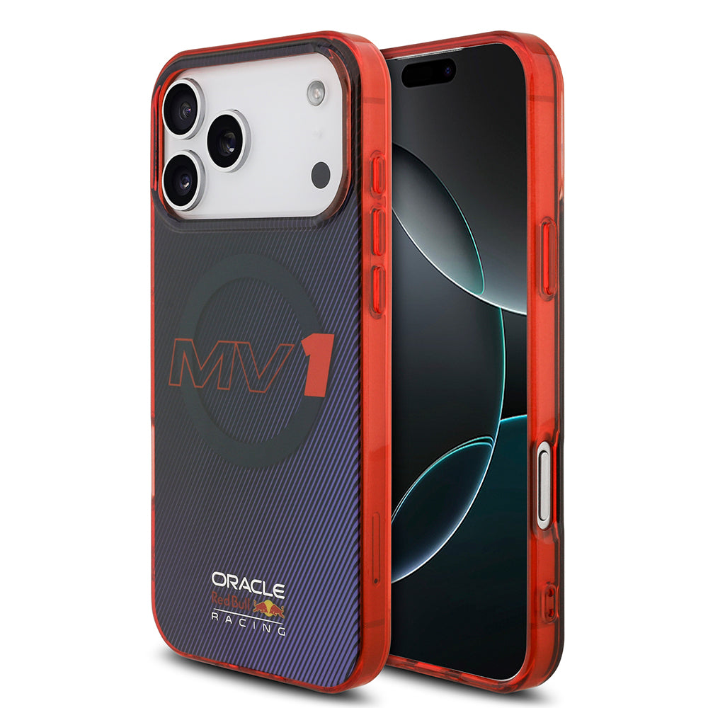 Apple iPhone 17 Pro Max Kılıf Redbull Orjinal Lisanslı M-safe Şarj Özellikli Çift Katmanlı Çizgi Desenli Sert PC MV Kapak
