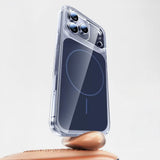 Apple iPhone 17 Pro Max Kılıf Zore M-safe Şarj Özellikli Şeffaf Kamera Kontrol Butonlu Lugano Kapak