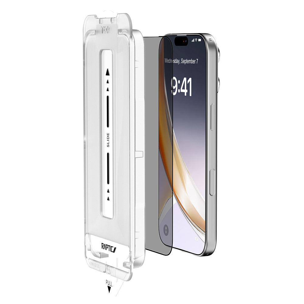 Apple iPhone 17 Pro Max Raptic Air Glass 2.5D Privacy Hayalet Ekran Koruyucu 2 Adet + Kolay Uygulama Aparatlı