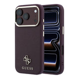 Apple iPhone 18 Pro Kılıf Guess Orjinal Lisanslı M-safe Şarj Özellikli Klasik Yazı ve 4G Logolu PU Deri Saffiano Kapak