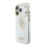 Apple iPhone 18 Pro Kılıf Guess Orjinal Lisanslı Yazı ve 4G Büyük Metal Logolu Silikon Kapak