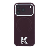 Apple iPhone 18 Pro Kılıf Karl Lagerfeld Orjinal Lisanslı M-safe Şarj Özellikli KHEAD Metal Logolu PU Grained Deri Kapak