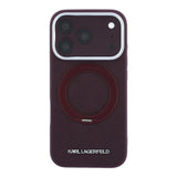 Apple iPhone 18 Pro Kılıf Karl Lagerfeld Orjinal Lisanslı M-Safe Şarj Özellikli Metal Logolu PU Saffiano 360 Derece Dönebilen Standlı Kapak