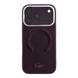 Apple iPhone 18 Pro Kılıf Lacoste Orjinal Lisanslı M-safe Şarj Özellikli Lenglen Icon Metal Logolu Kapak