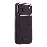 Apple iPhone 18 Pro Kılıf Lacoste Orjinal Lisanslı M-safe Şarj Özellikli Lenglen Icon Metal Logolu Kapak