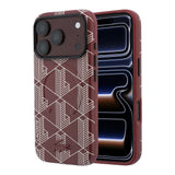 Apple iPhone 18 Pro Kılıf Lacoste Orjinal Lisanslı M-safe Şarj Özellikli Metal Logolu Deri Karışık Monogram Desenli Kapak