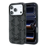Apple iPhone 18 Pro Kılıf Lacoste Orjinal Lisanslı M-safe Şarj Özellikli Metal Logolu Deri Karışık Monogram Desenli Kapak