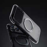 Apple iPhone 18 Pro Kılıf Lenyes Air Bumper Serisi M-safe Şarj Özellikli Airbag Tasarımlı Standlı Kapak