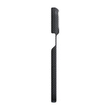 Apple iPhone 18 Pro Kılıf M-safe Şarj Özellikli 1500D Aramid Karbon Fiber Pitaka Ultra-Slim Classic Serisi Black-Grey Twill Kapak