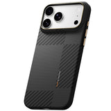 Apple iPhone 18 Pro Kılıf M-safe Şarj Özellikli 600D Metal Kamera Çerçeveli Raptic Aramid Karbon Fiber Geotik Serisi Kapak