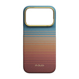Apple iPhone 18 Pro Kılıf M-safe Şarj Özellikli Aramid Fiber Pitaka Sunset 2.0 California Dream Serisi Kapak