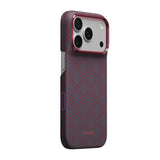 Apple iPhone 18 Pro Kılıf M-safe Şarj Özellikli Aramid Karbon Fiber Pitaka Argyle Serisi Kapak