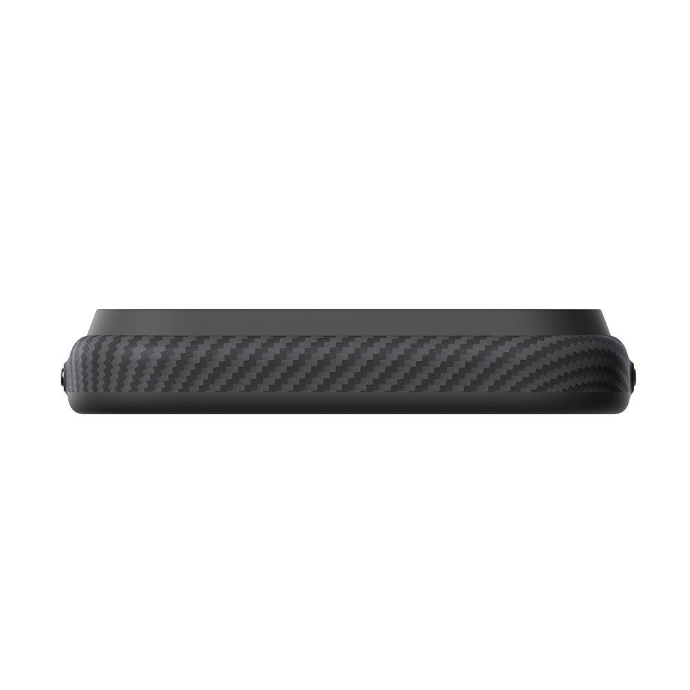 Apple iPhone 18 Pro Kılıf M-safe Şarj Özellikli Aramid Karbon Fiber Pitaka Military-Grade Classic Serisi New Logo Black-Grey Twill Kapak