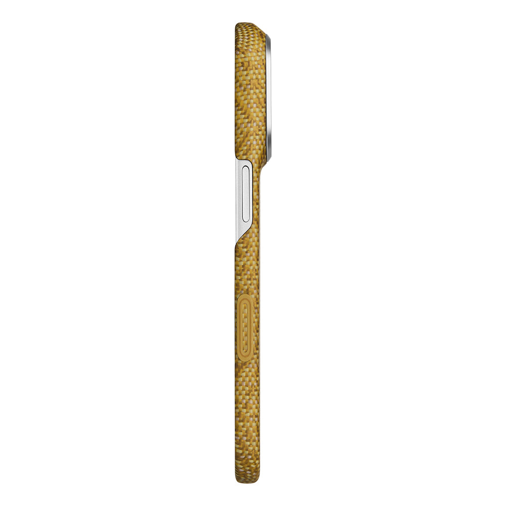 Apple iPhone 18 Pro Kılıf M-safe Şarj Özellikli Aramid Karbon Fiber Pitaka Wind Over Wheat Serisi Kapak