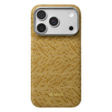 Apple iPhone 18 Pro Kılıf M-safe Şarj Özellikli Aramid Karbon Fiber Pitaka Wind Over Wheat Serisi Kapak