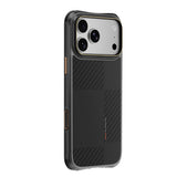 Apple iPhone 18 Pro Kılıf M-safe Şarj Özellikli Metal Kamera Çerçeveli Raptic Aramid Dual Karbon Fiber Mondrian Serisi Kapak