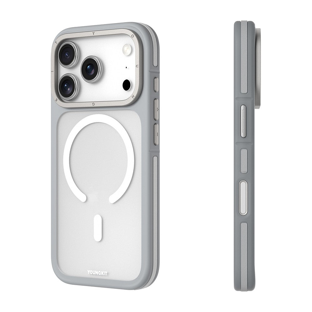 Apple iPhone 18 Pro Kılıf M-safe Şarj Özellikli Youngkit Rock Sand Serisi Kapak