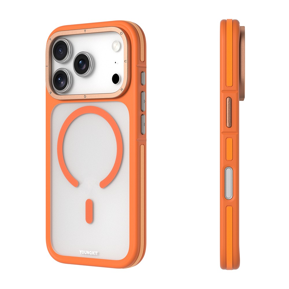 Apple iPhone 18 Pro Kılıf M-safe Şarj Özellikli Youngkit Rock Sand Serisi Kapak