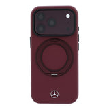 Apple iPhone 18 Pro Kılıf Mercedes Benz Orjinal Lisanslı M-safe Şarj Özellikli 360 Derece Dönebilen Standlı PU Metal Logolu Kapak