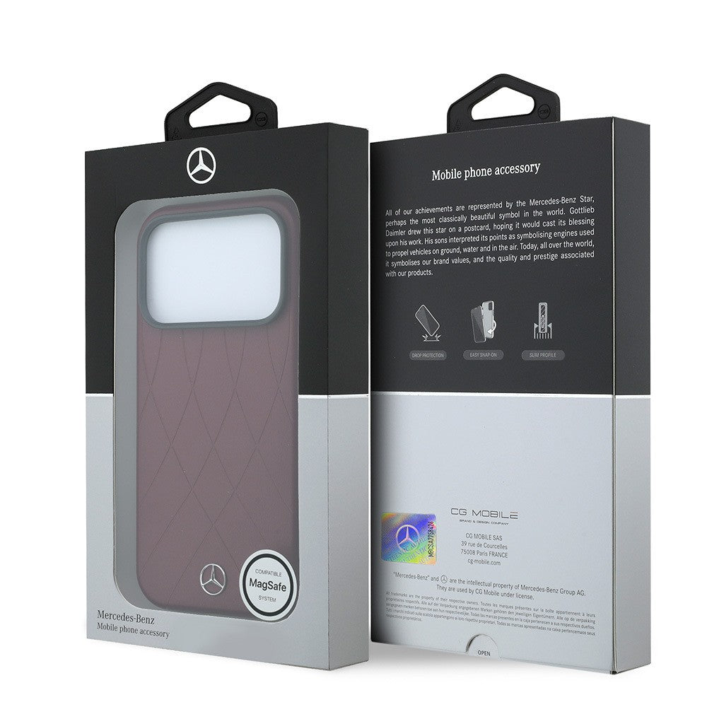 Apple iPhone 18 Pro Kılıf Mercedes Benz Orjinal Lisanslı M-safe Şarj Özellikli 3D Metal Logolu Crossed Lines Kapak