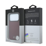 Apple iPhone 18 Pro Kılıf Mercedes Benz Orjinal Lisanslı M-safe Şarj Özellikli 3D Metal Logolu Wrap Wood Deri Kapak