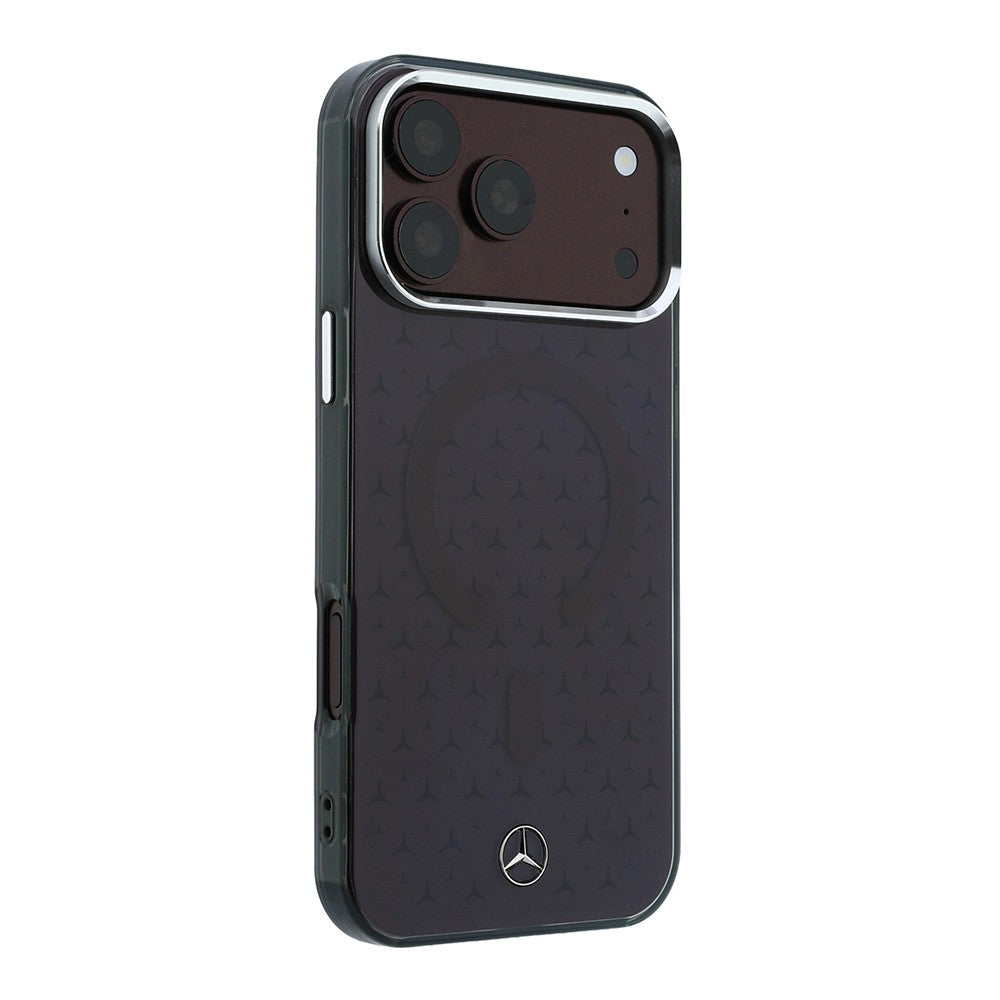 Apple iPhone 18 Pro Kılıf Mercedes Benz Orjinal Lisanslı M-safe Şarj Özellikli Çift Katmanlı Yıldız Desenli Sert PC Kapak