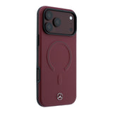Apple iPhone 18 Pro Kılıf Mercedes Benz Orjinal Lisanslı M-safe Şarj Özellikli Metal Yıldız Logolu Kabartmalı Deri Kapak