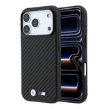 Apple iPhone 18 Pro Max Kılıf BMW Orjinal Lisanslı M-safe Şarj Özellikli Karbon Fiber Tasarımlı ve Metal Logolu PU Deri Kapak