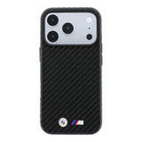 Apple iPhone 18 Pro Max Kılıf BMW Orjinal Lisanslı M-safe Şarj Özellikli Karbon Fiber Tasarımlı ve Metal Logolu PU Deri Kapak