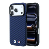 Apple iPhone 18 Pro Max Kılıf BMW Orjinal Lisanslı M-safe Şarj Özellikli Karbon Fiber Tasarımlı ve Metal Logolu PU Deri Kapak
