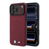 Apple iPhone 18 Pro Max Kılıf BMW Orjinal Lisanslı M-safe Şarj Özellikli PU Metal Logolu Kırmızı Halka Tasarımlı Kapak