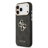 Apple iPhone 18 Pro Max Kılıf Guess Orjinal Lisanslı Gold Metal Kamera Çerçeveli 4G Desenli Metal Büyük 4G ve Yazı Logolu Kapak